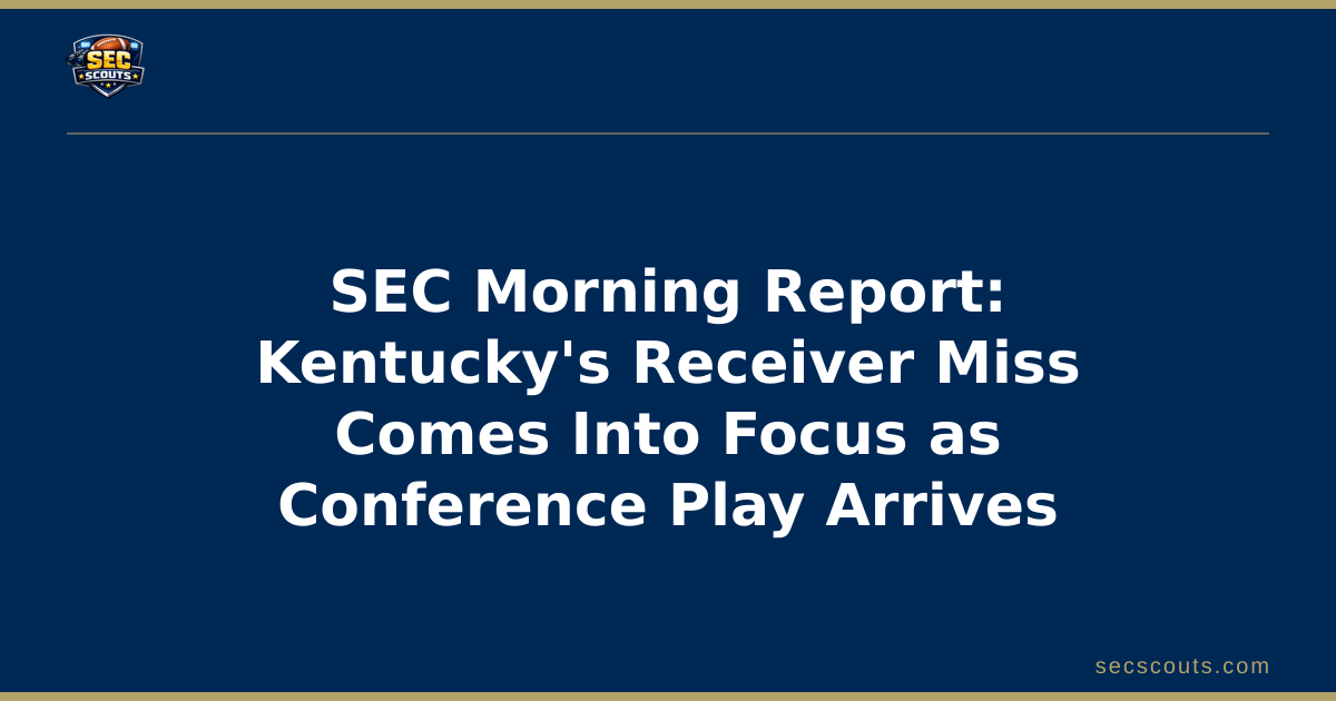 SEC Morning Report: Kentucky's Receiver Miss Comes Into Focus as Conference Play Arrives