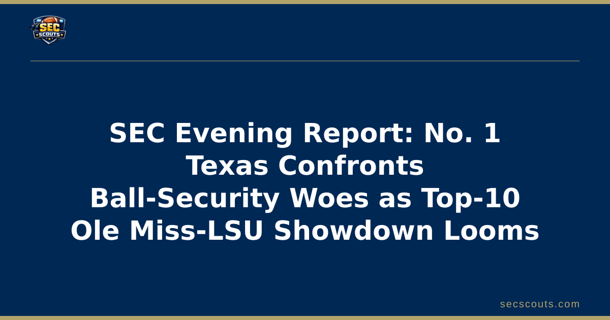 SEC Evening Report: No. 1 Texas Confronts Ball-Security Woes as Top-10 Ole Miss-LSU Showdown Looms