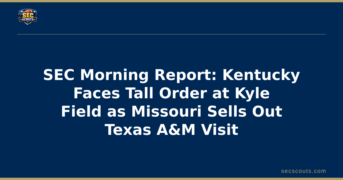 SEC Morning Report: Kentucky Faces Tall Order at Kyle Field as Missouri Sells Out Texas A&M Visit