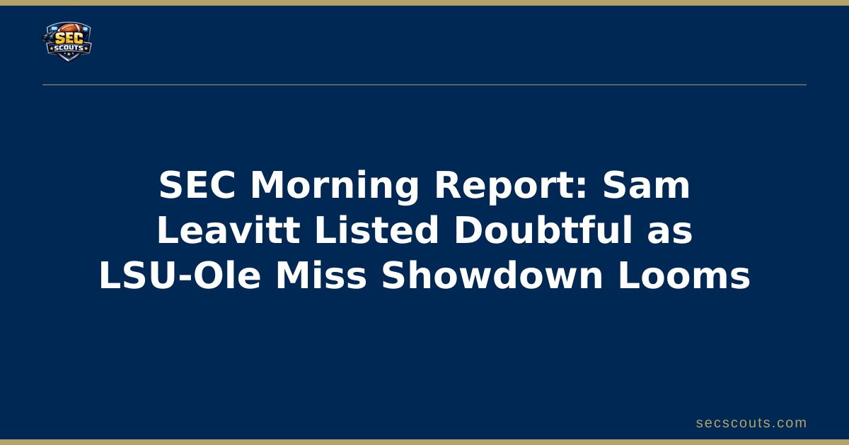 SEC Morning Report: Sam Leavitt Listed Doubtful as LSU-Ole Miss Showdown Looms