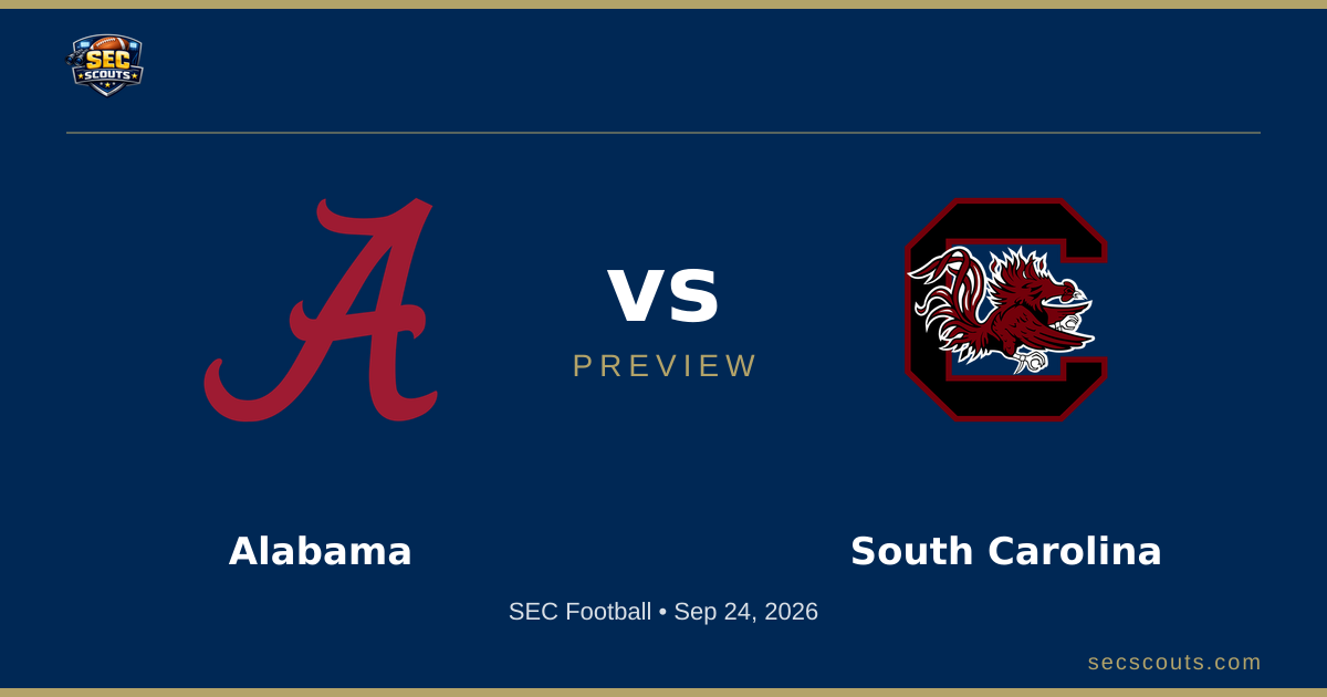 SEC Football Preview: South Carolina Gamecocks at Alabama Crimson Tide