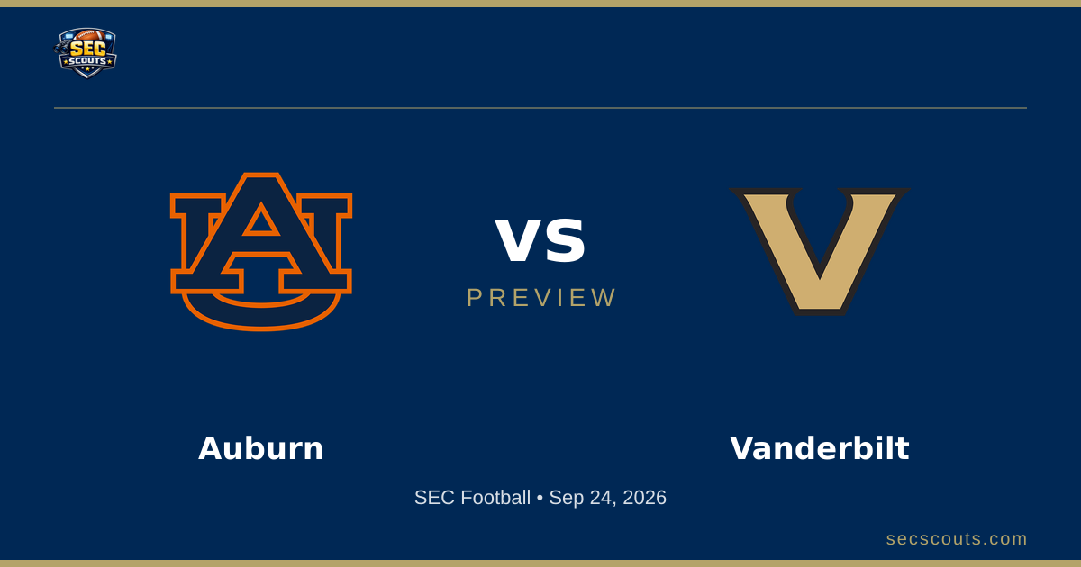 SEC Football Preview: Vanderbilt Commodores at Auburn Tigers