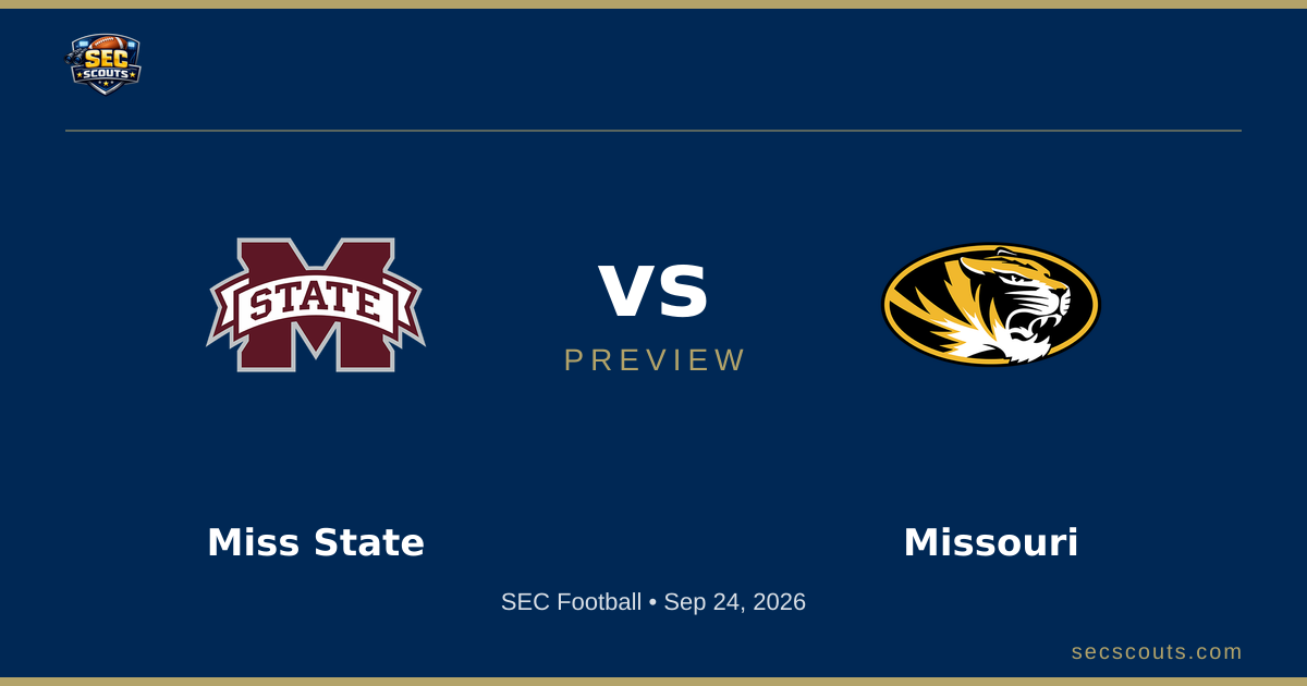 SEC Football Preview: Missouri Tigers at Mississippi State Bulldogs