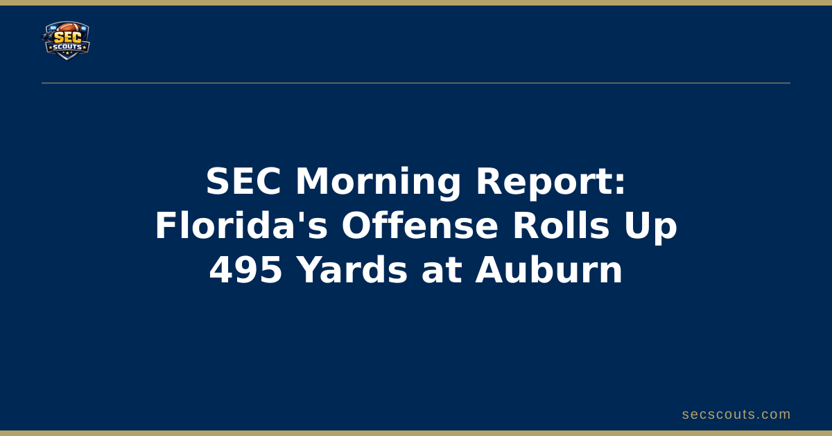 SEC Morning Report: Florida's Offense Rolls Up 495 Yards at Auburn