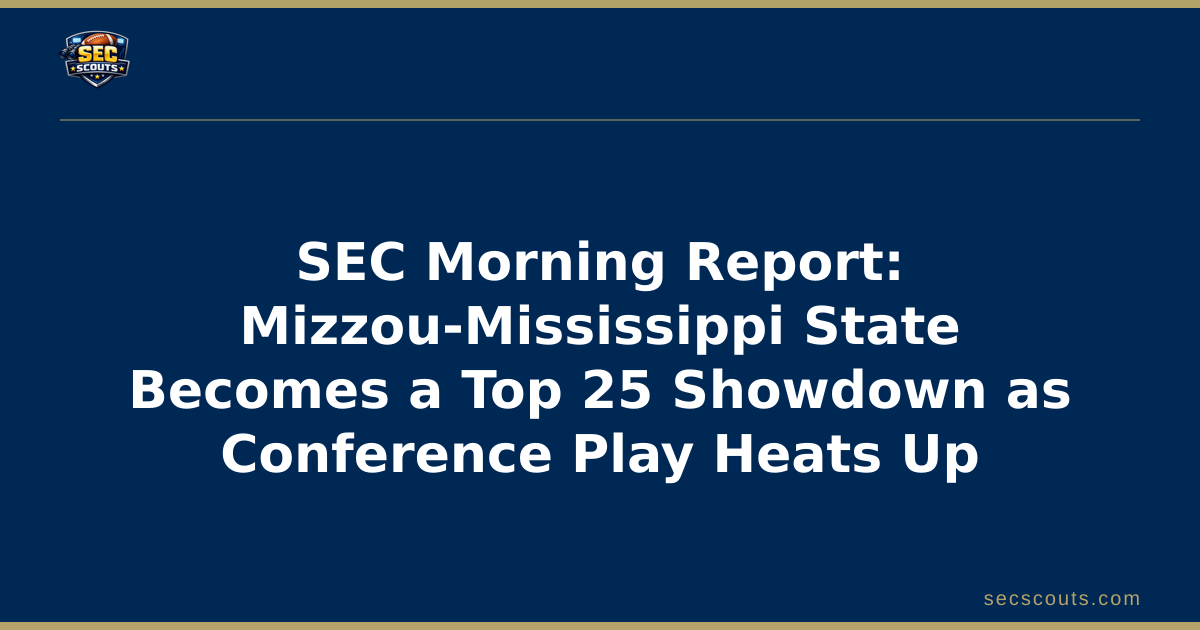 SEC Morning Report: Mizzou-Mississippi State Becomes a Top 25 Showdown as Conference Play Heats Up