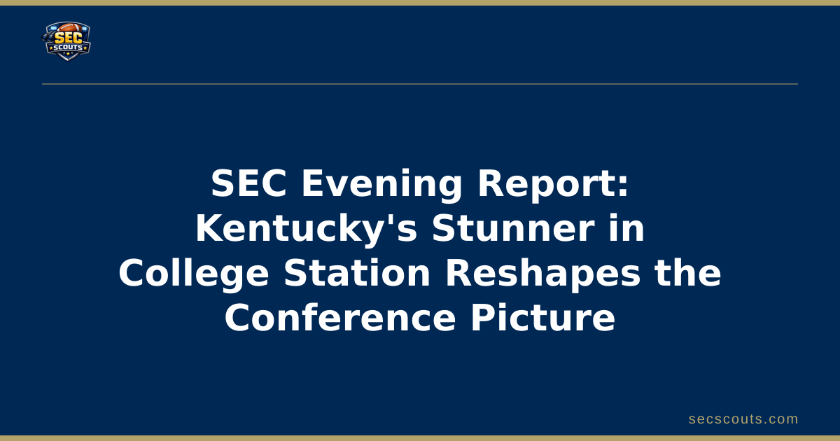 SEC Evening Report: Kentucky's Stunner in College Station Reshapes the Conference Picture