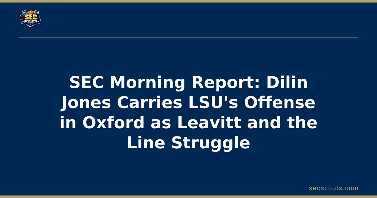 SEC Morning Report: Dilin Jones Carries LSU's Offense in Oxford as Leavitt and the Line Struggle