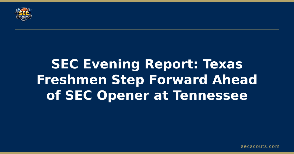 SEC Evening Report: Texas Freshmen Step Forward Ahead of SEC Opener at Tennessee