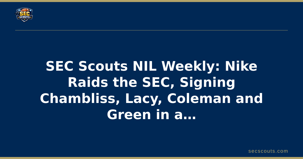 SEC Scouts NIL Weekly: Nike Raids the SEC, Signing Chambliss, Lacy, Coleman and Green in a Blockbuster Endorsement Class