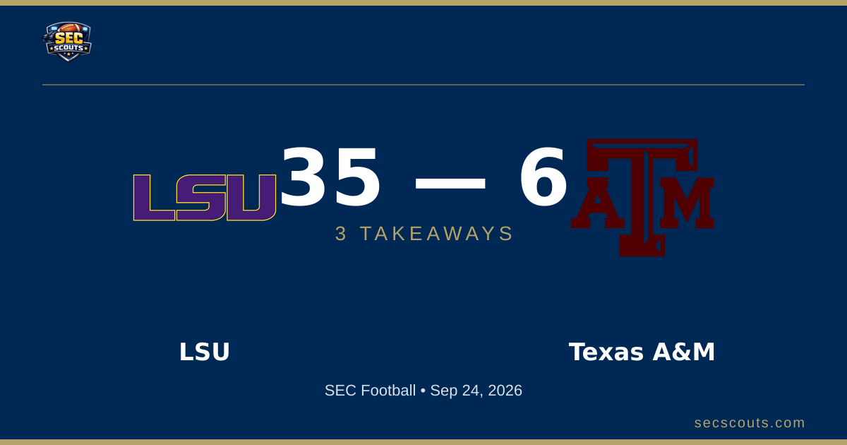3 Takeaways: LSU Tigers Dominates Texas A&M Aggies 35-6