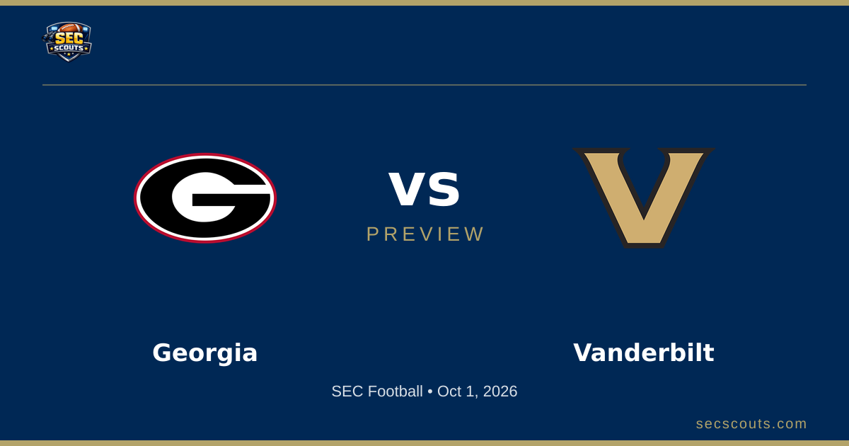 SEC Football Preview: Vanderbilt Commodores at Georgia Bulldogs