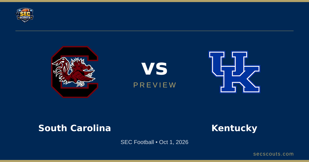 SEC Football Preview: Kentucky Wildcats at South Carolina Gamecocks