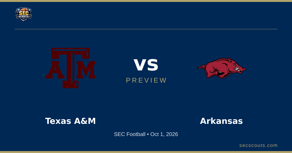 SEC Football Preview: Arkansas Razorbacks at Texas A&M Aggies