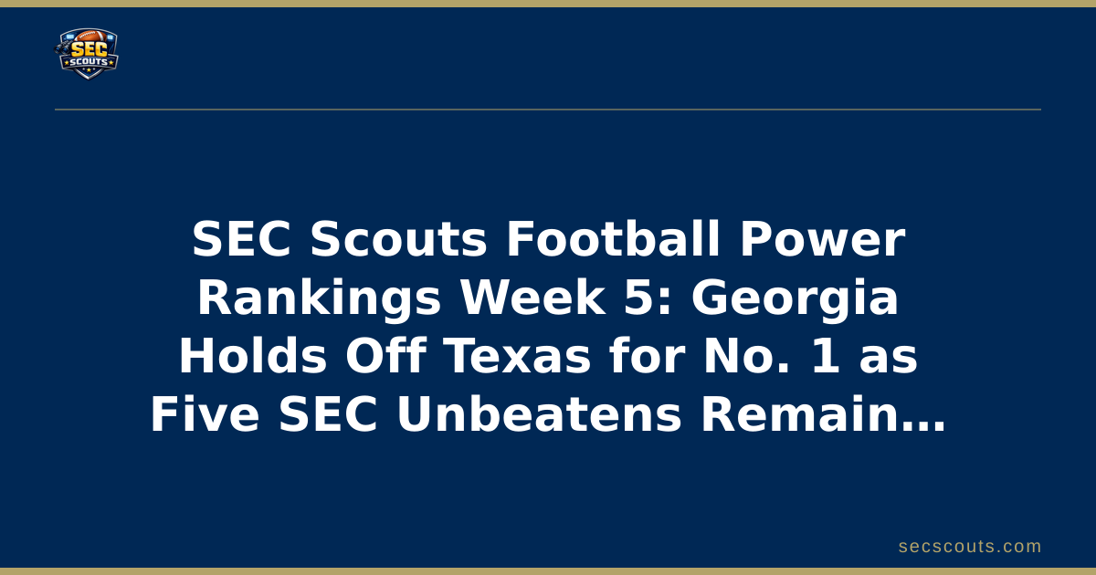 SEC Scouts Football Power Rankings Week 5: Georgia Holds Off Texas for No. 1 as Five SEC Unbeatens Remain in the Regular Season