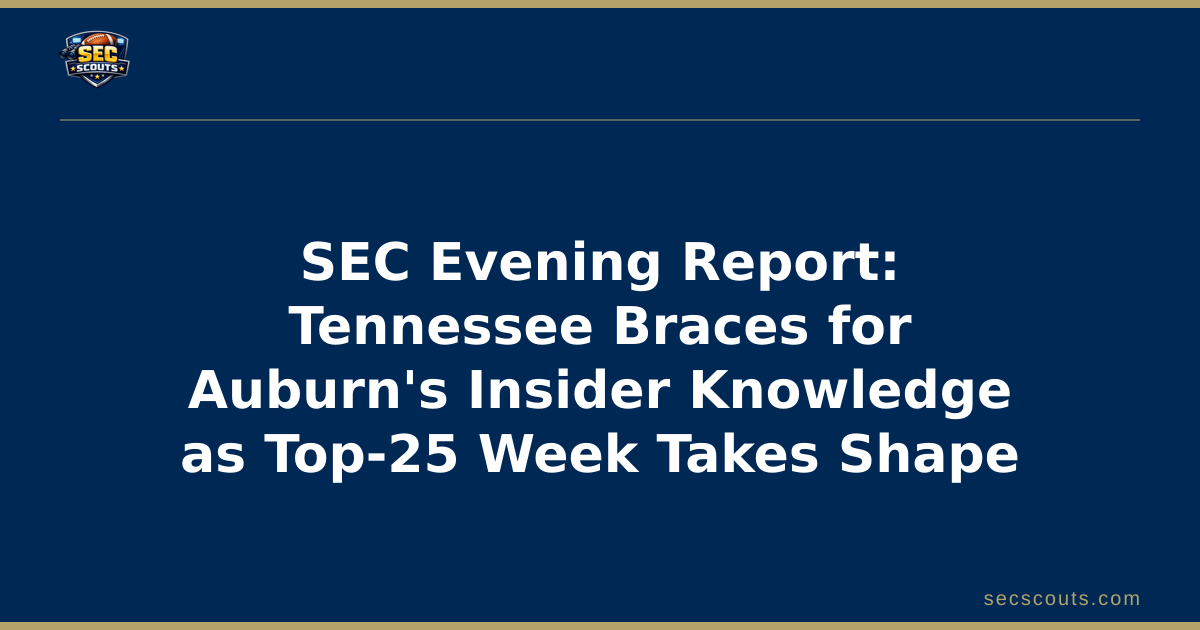 SEC Evening Report: Tennessee Braces for Auburn's Insider Knowledge as Top-25 Week Takes Shape