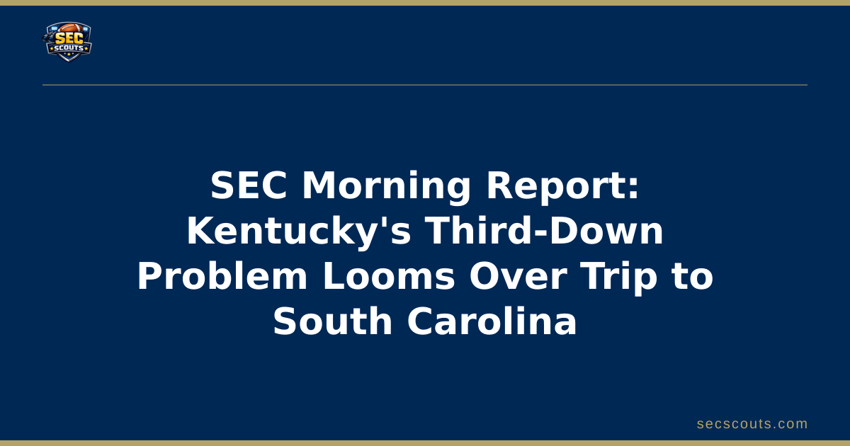 SEC Morning Report: Kentucky's Third-Down Problem Looms Over Trip to South Carolina