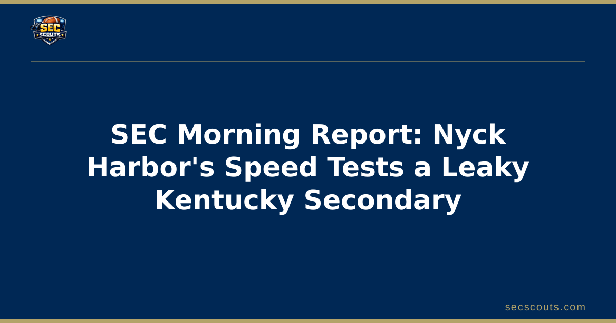 SEC Morning Report: Nyck Harbor's Speed Tests a Leaky Kentucky Secondary
