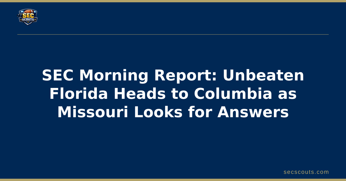SEC Morning Report: Unbeaten Florida Heads to Columbia as Missouri Looks for Answers