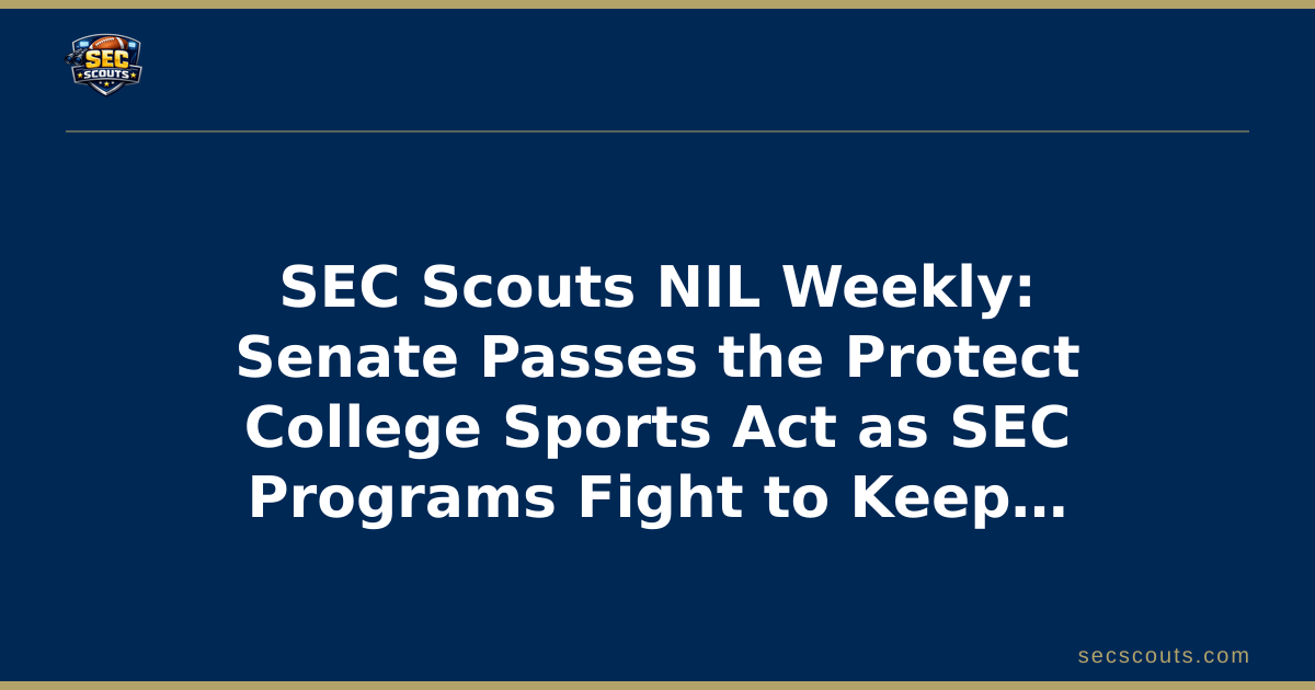 SEC Scouts NIL Weekly: Senate Passes the Protect College Sports Act as SEC Programs Fight to Keep Their Quarterbacks