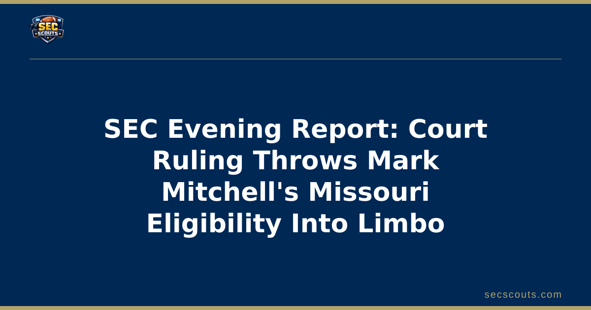 SEC Evening Report: Court Ruling Throws Mark Mitchell's Missouri Eligibility Into Limbo