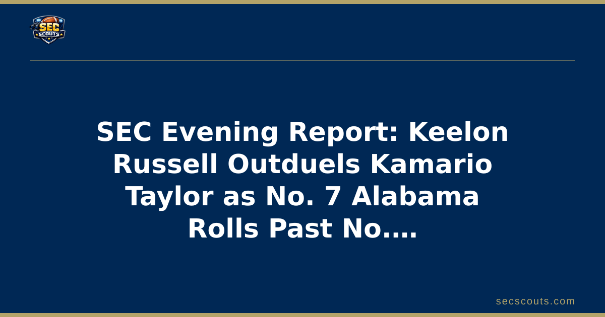 SEC Evening Report: Keelon Russell Outduels Kamario Taylor as No. 7 Alabama Rolls Past No. 16 Mississippi State