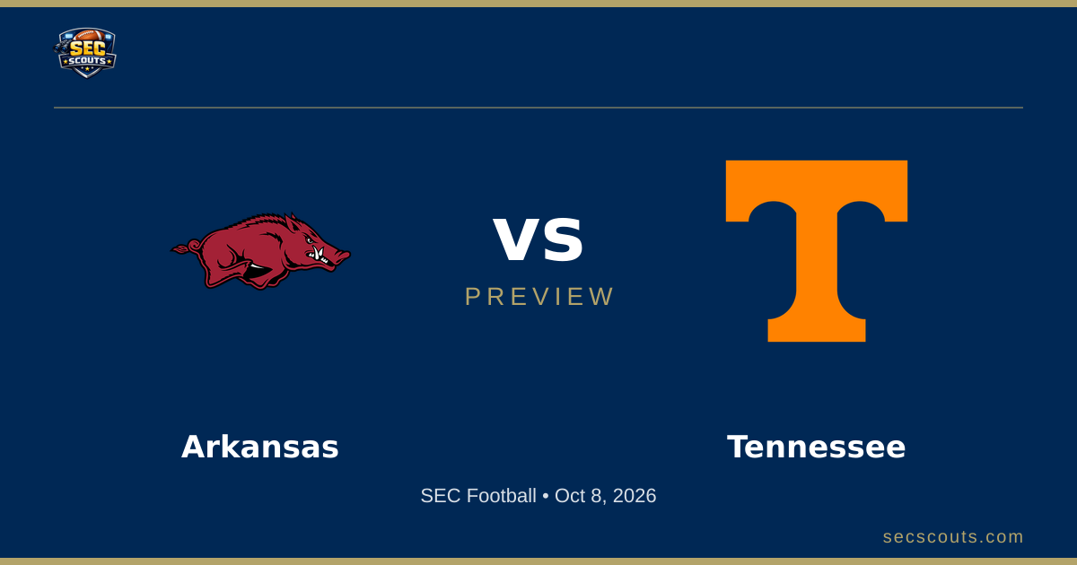 SEC Football Preview: Tennessee Volunteers at Arkansas Razorbacks