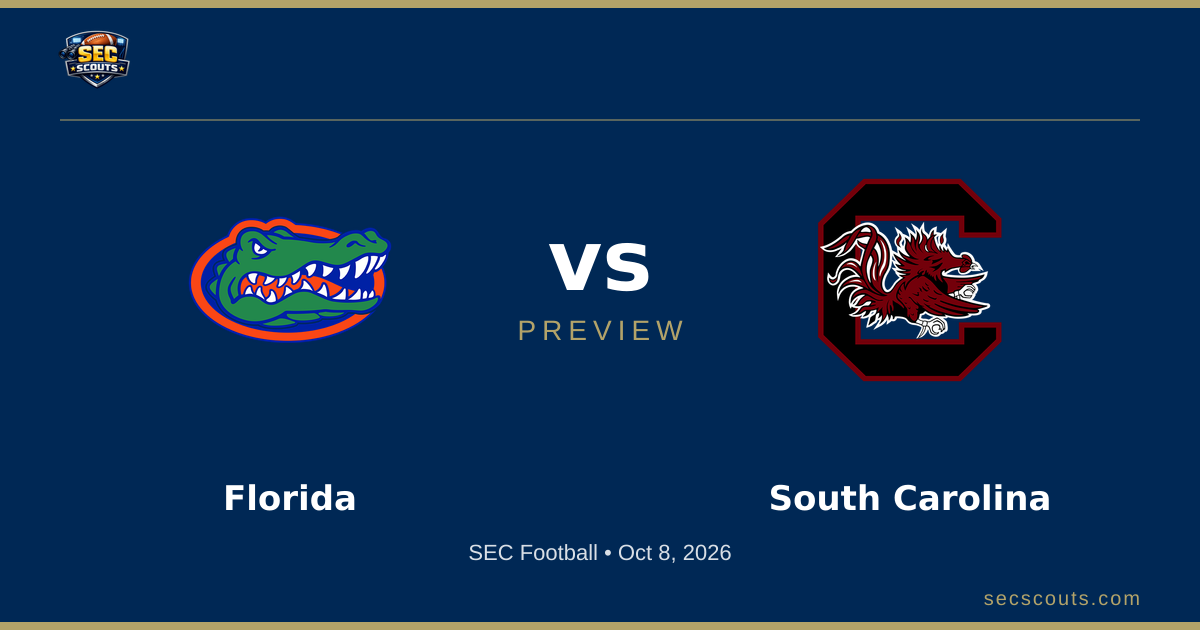 SEC Football Preview: South Carolina Gamecocks at Florida Gators