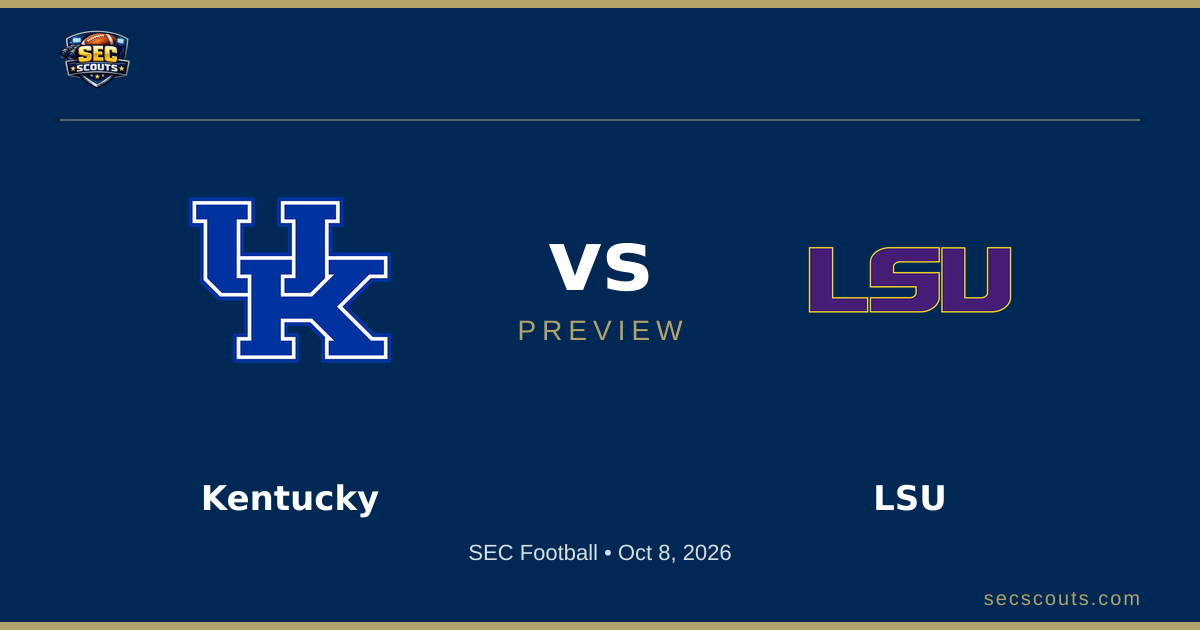 SEC Football Preview: LSU Tigers at Kentucky Wildcats