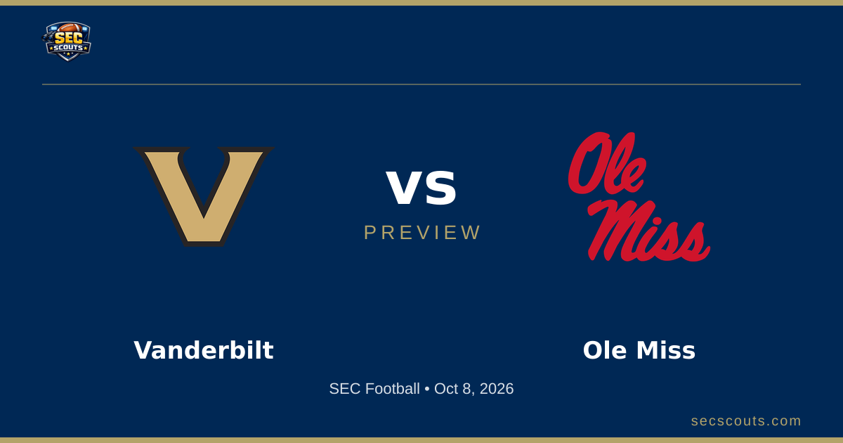 SEC Football Preview: Ole Miss Rebels at Vanderbilt Commodores