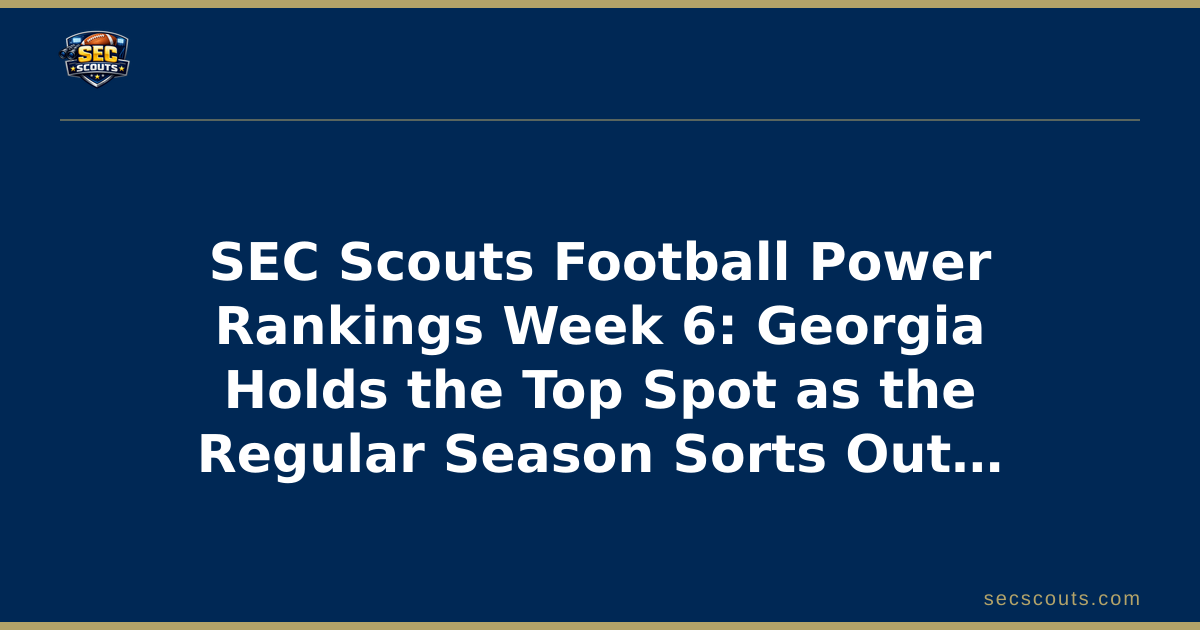 SEC Scouts Football Power Rankings Week 6: Georgia Holds the Top Spot as the Regular Season Sorts Out the SEC