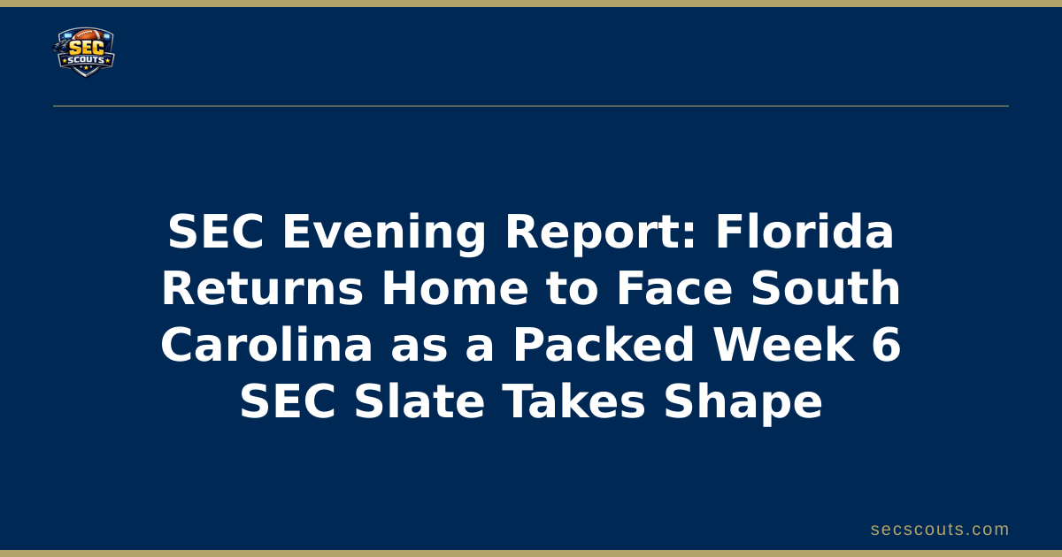 SEC Evening Report: Florida Returns Home to Face South Carolina as a Packed Week 6 SEC Slate Takes Shape