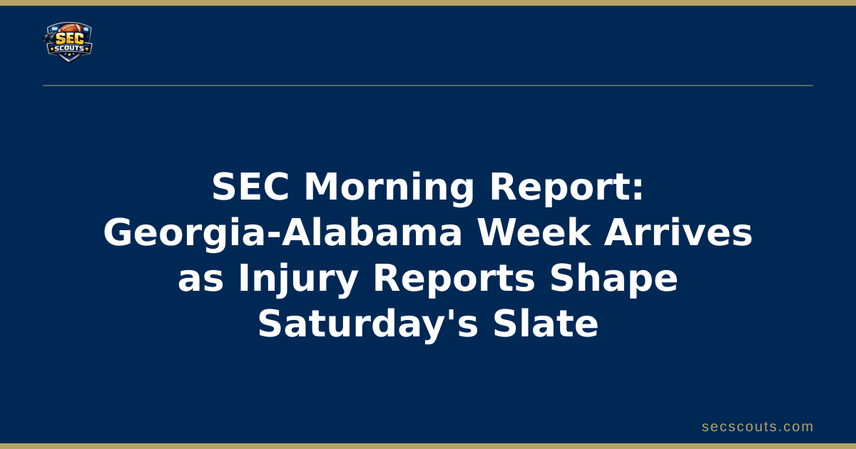 SEC Morning Report: Georgia-Alabama Week Arrives as Injury Reports Shape Saturday's Slate