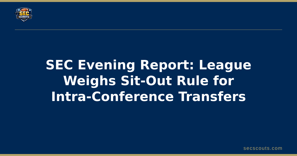 SEC Evening Report: League Weighs Sit-Out Rule for Intra-Conference Transfers