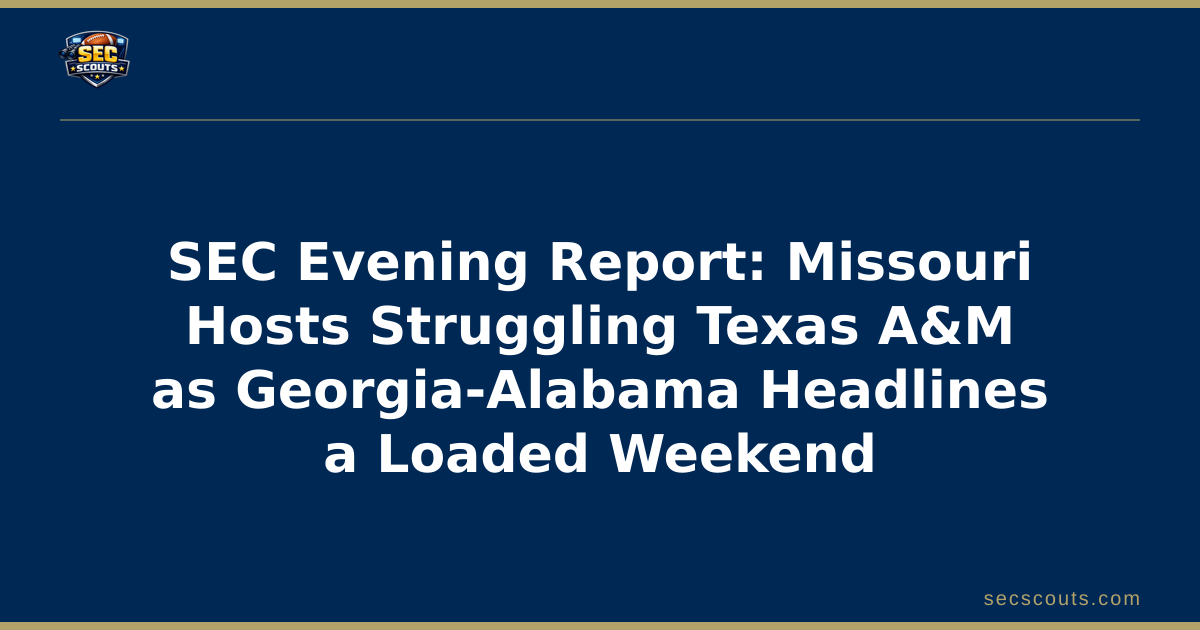 SEC Evening Report: Missouri Hosts Struggling Texas A&M as Georgia-Alabama Headlines a Loaded Weekend