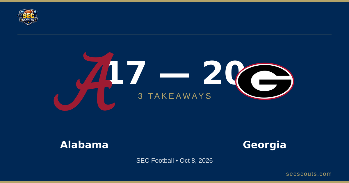 3 Takeaways: Georgia Bulldogs Edges Alabama Crimson Tide 20-17