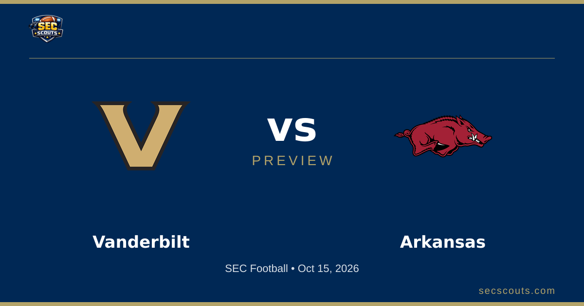 SEC Football Preview: Arkansas Razorbacks at Vanderbilt Commodores