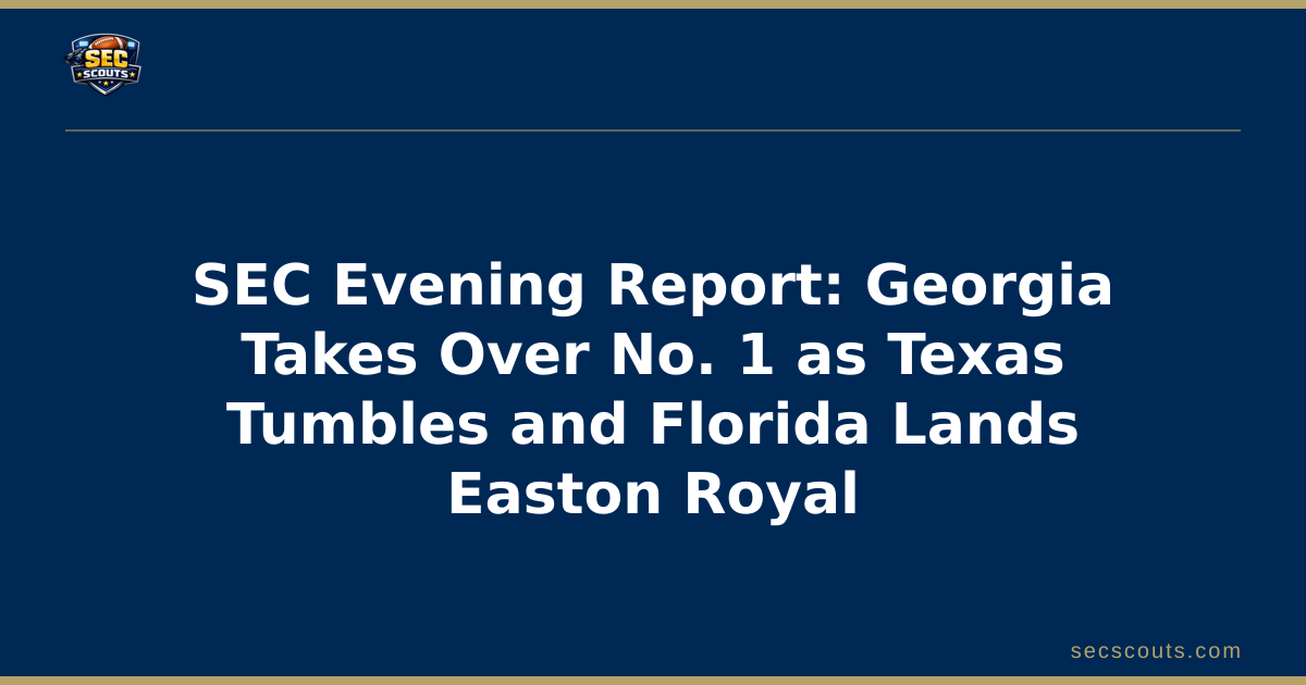 SEC Evening Report: Georgia Takes Over No. 1 as Texas Tumbles and Florida Lands Easton Royal