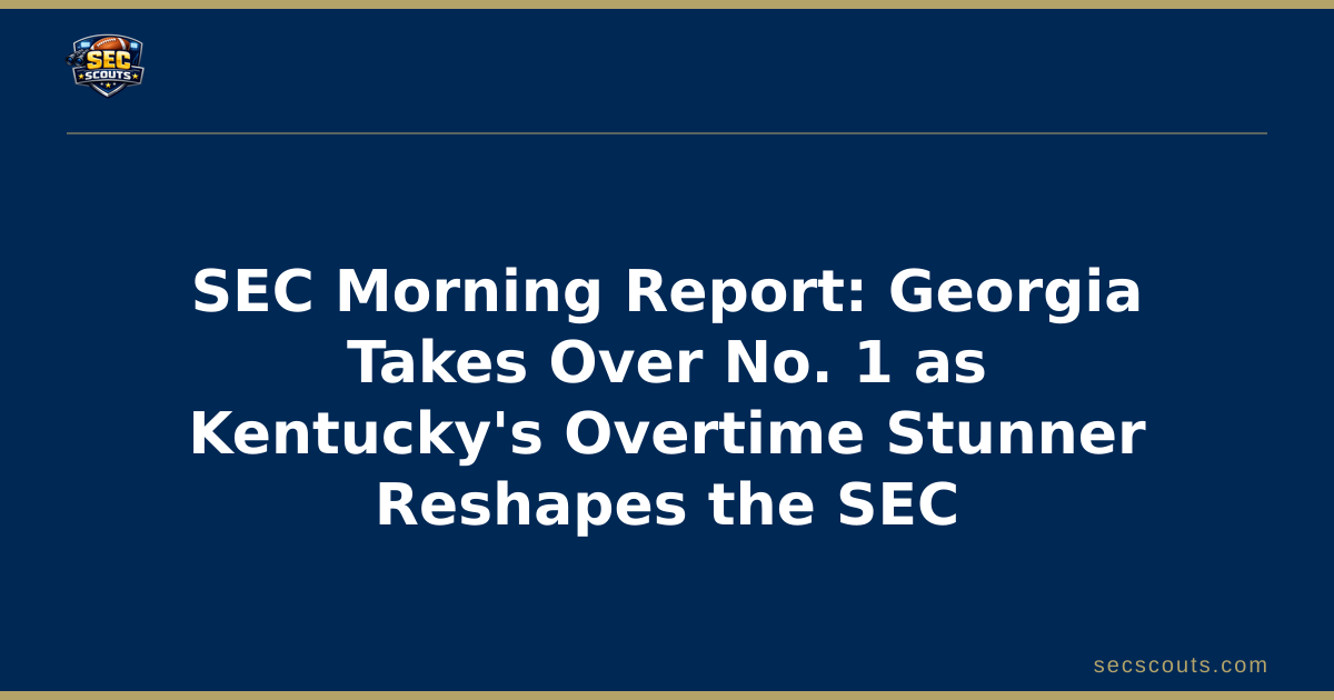 SEC Morning Report: Georgia Takes Over No. 1 as Kentucky's Overtime Stunner Reshapes the SEC