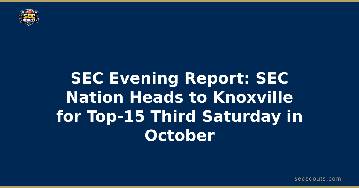 SEC Evening Report: SEC Nation Heads to Knoxville for Top-15 Third Saturday in October