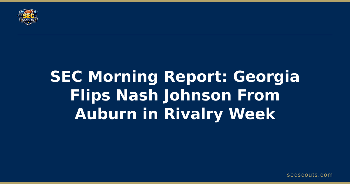 SEC Morning Report: Georgia Flips Nash Johnson From Auburn in Rivalry Week