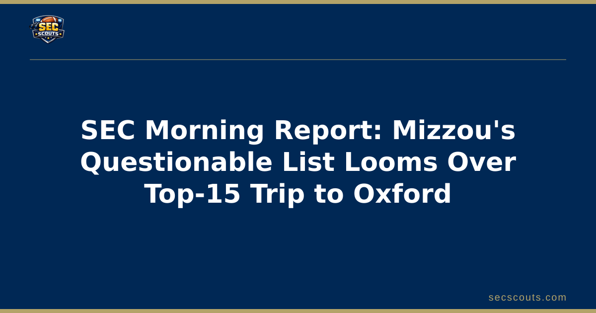 SEC Morning Report: Mizzou's Questionable List Looms Over Top-15 Trip to Oxford