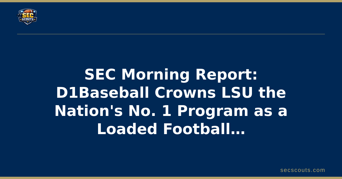 SEC Morning Report: D1Baseball Crowns LSU the Nation's No. 1 Program as a Loaded Football Saturday Looms