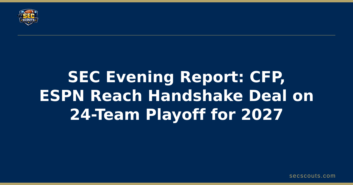 SEC Evening Report: CFP, ESPN Reach Handshake Deal on 24-Team Playoff for 2027