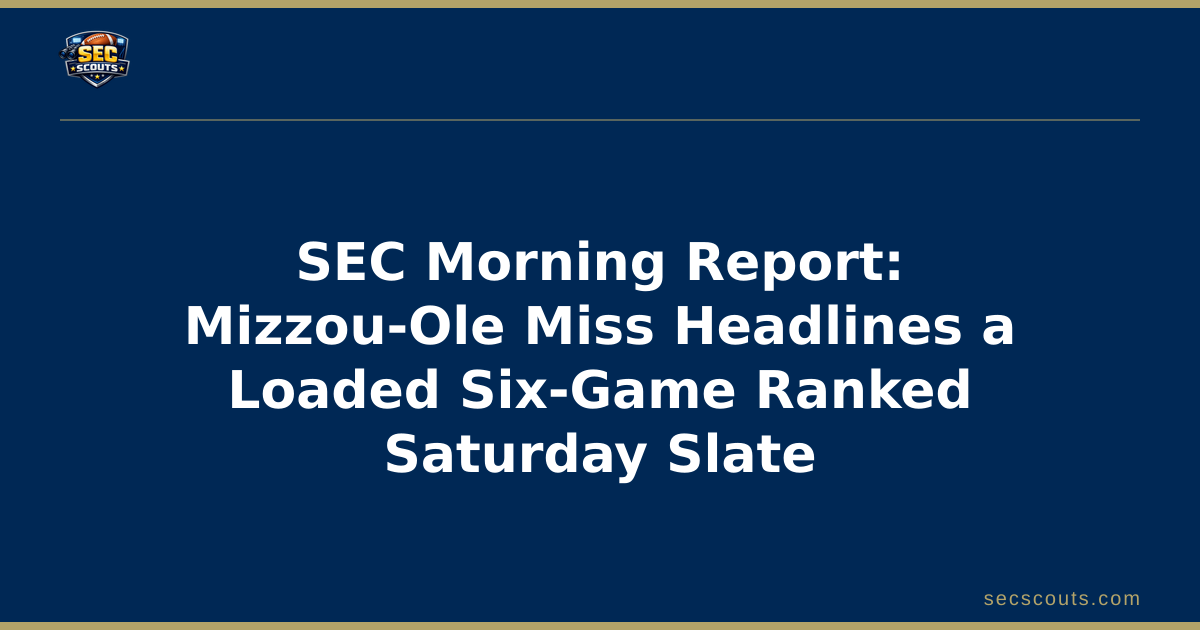 SEC Morning Report: Mizzou-Ole Miss Headlines a Loaded Six-Game Ranked Saturday Slate
