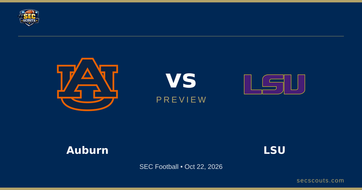 SEC Football Preview: LSU Tigers at Auburn Tigers