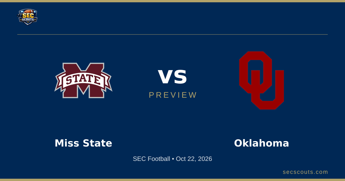 SEC Football Preview: Oklahoma Sooners at Mississippi State Bulldogs