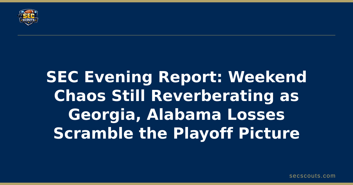 SEC Evening Report: Weekend Chaos Still Reverberating as Georgia, Alabama Losses Scramble the Playoff Picture
