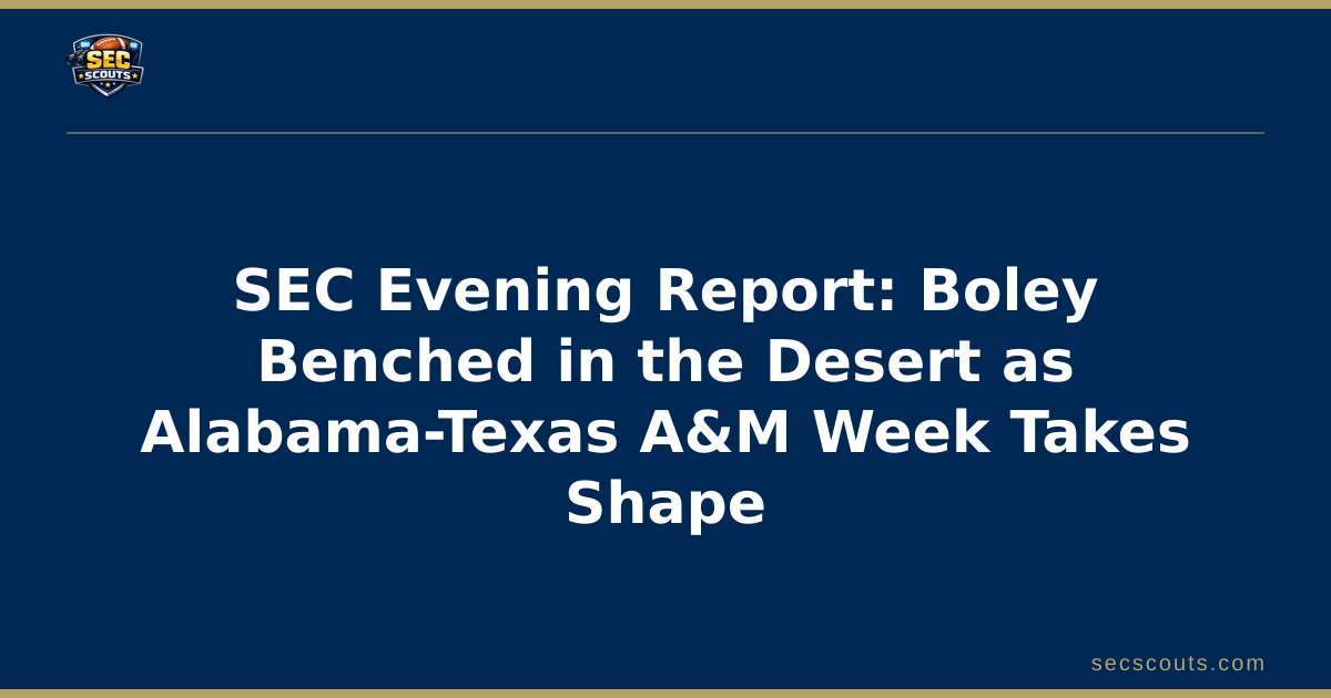 SEC Evening Report: Boley Benched in the Desert as Alabama-Texas A&M Week Takes Shape