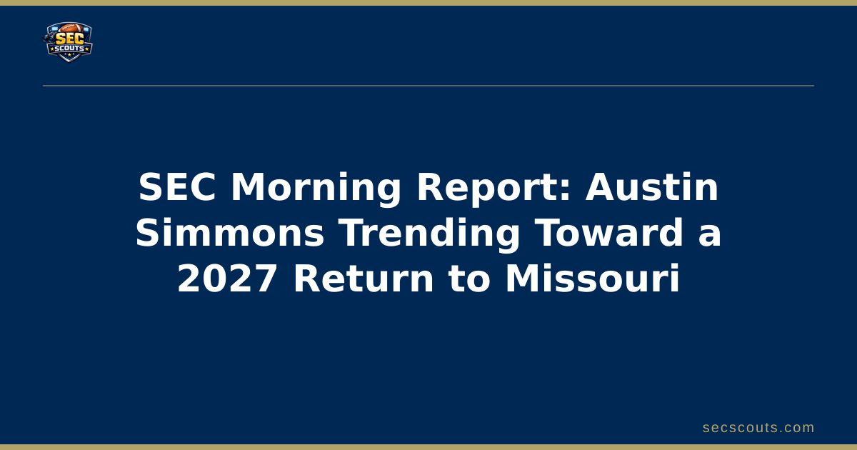 SEC Morning Report: Austin Simmons Trending Toward a 2027 Return to Missouri