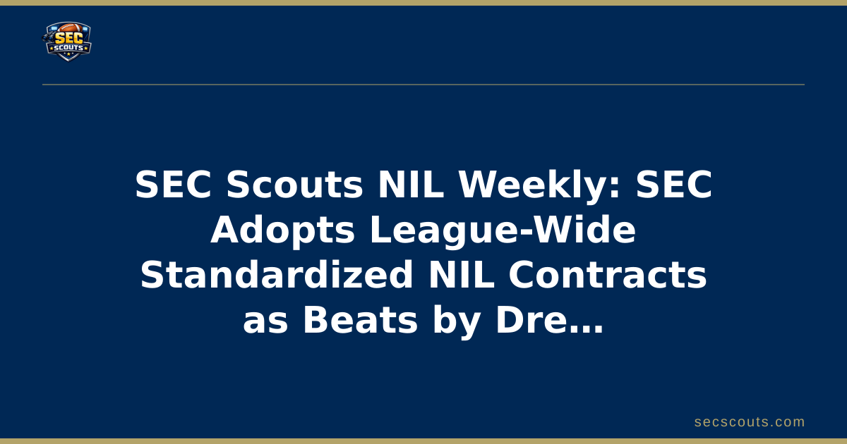 SEC Scouts NIL Weekly: SEC Adopts League-Wide Standardized NIL Contracts as Beats by Dre Taps Georgia's Nate Frazier